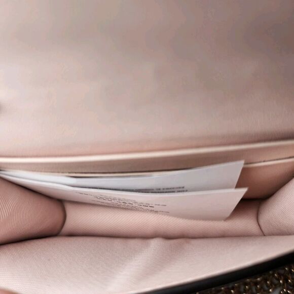 NWT COACH CZ022 Mini Leather Wallet On Chain Blush Pink Roses Rosette - Picture 4 of 4